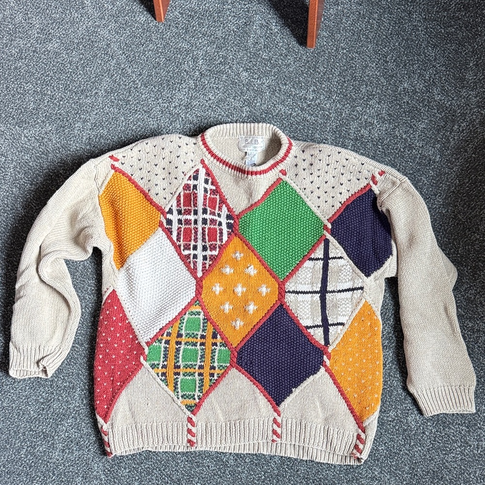 Vintage Patchwork Crewneck Sweater